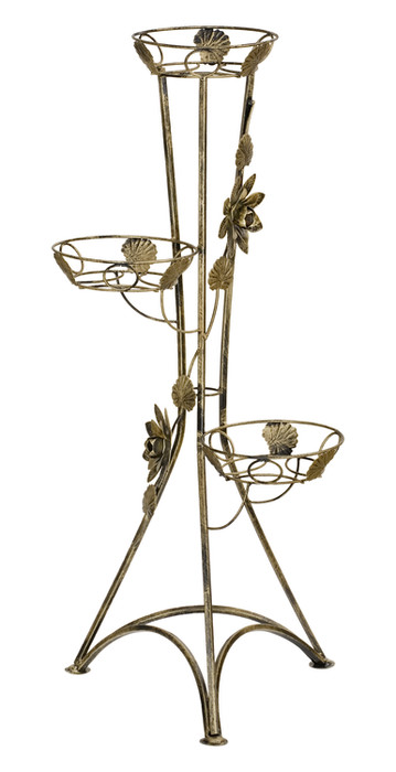 3-pot column plant stand with roses Model 129C