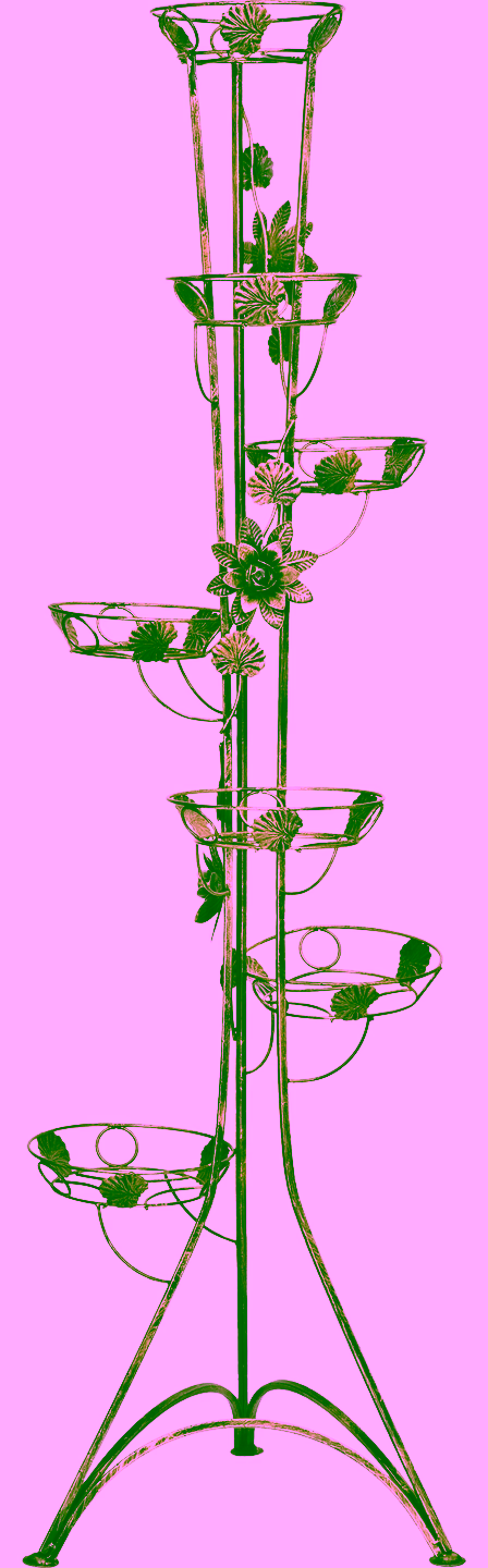 7-pot column plant stand with roses Model 131A