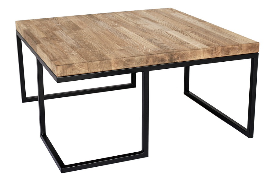 A metal table with a wooden top Loft Model 471