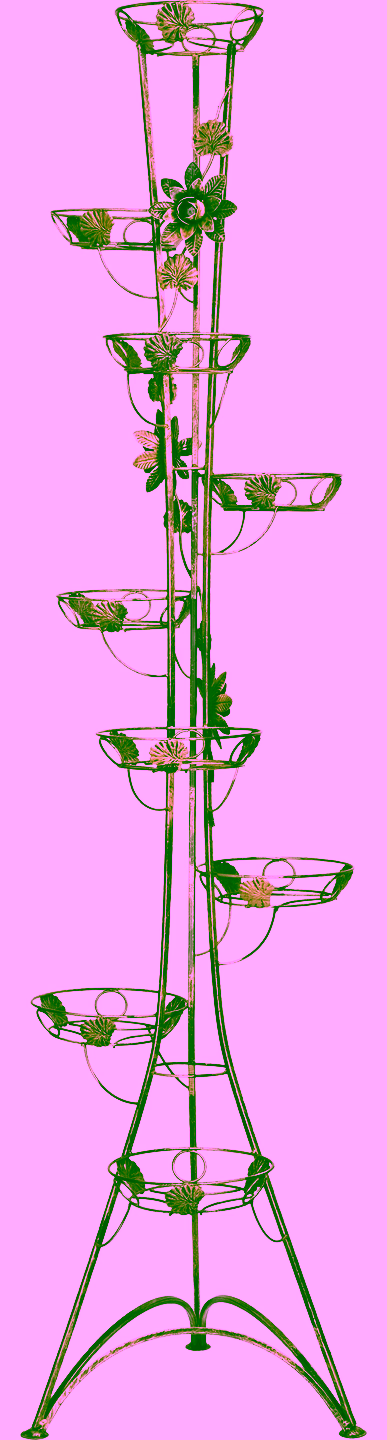 9-pot column plant stand with roses Model 131C