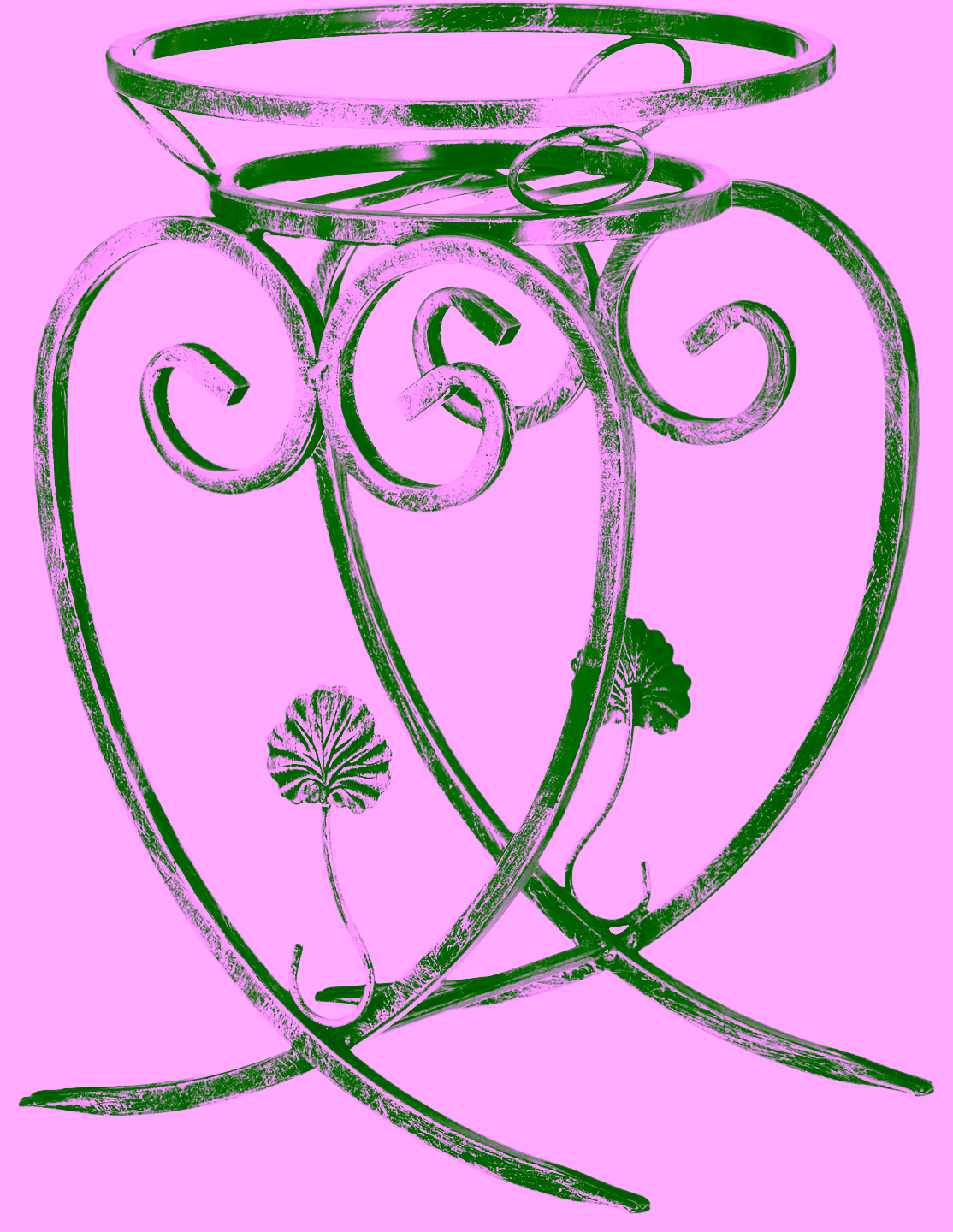 Heart-themed 1-pot plant stand Model 160