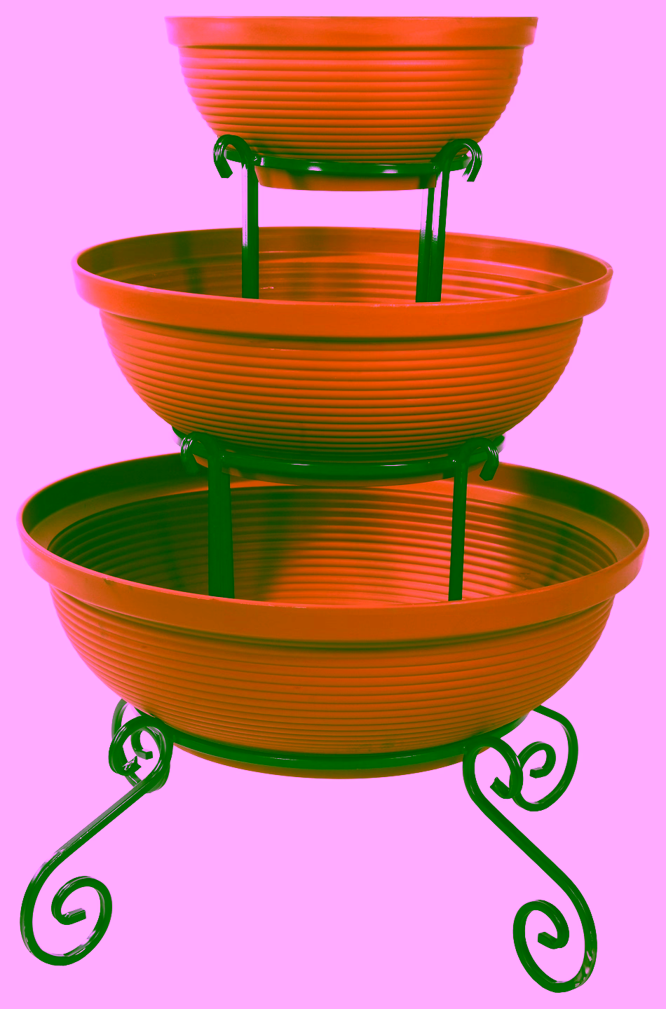 3-bowl column plant stand Model 162