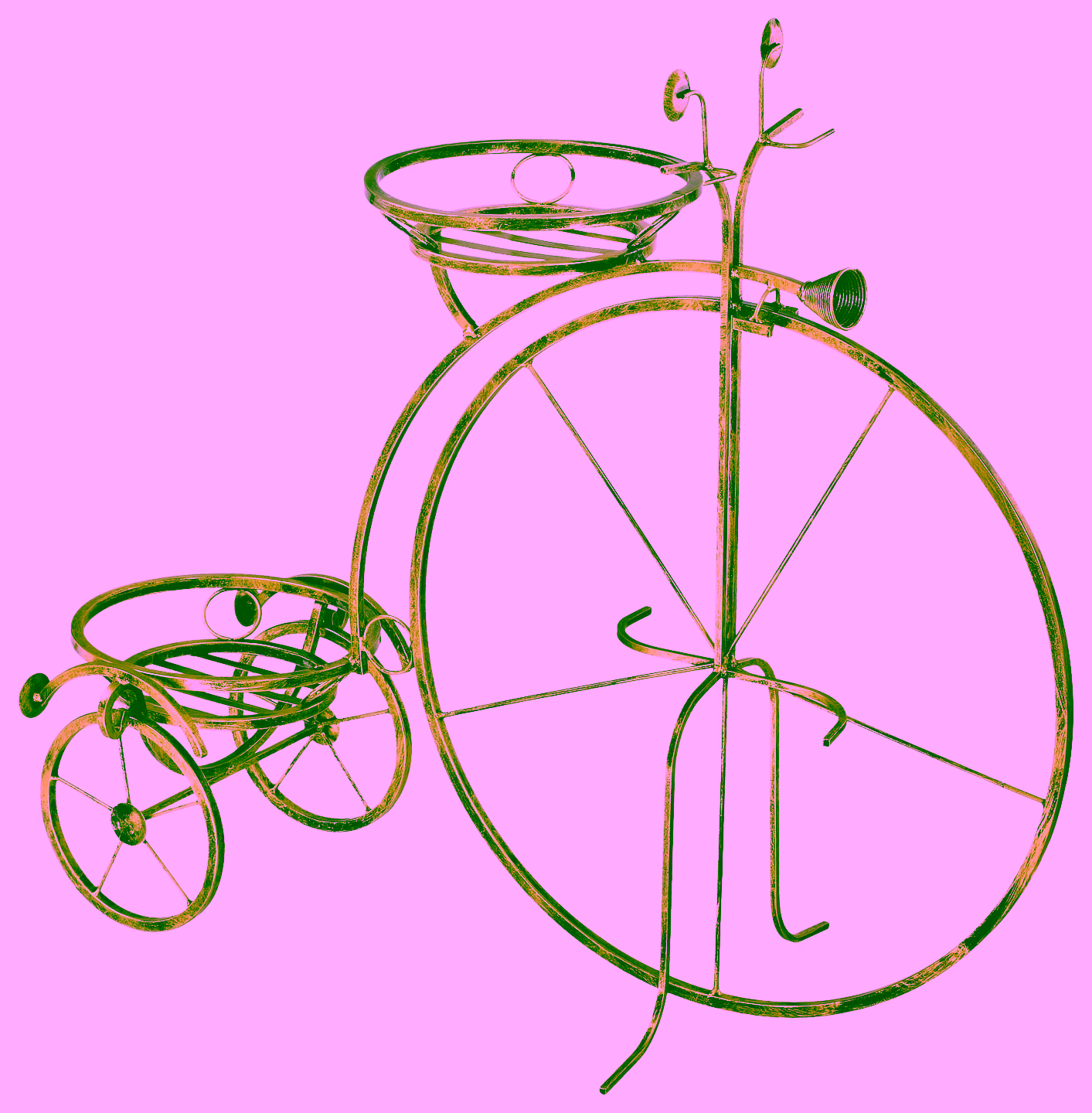 Large bicycle-shaped plant stand Model 132