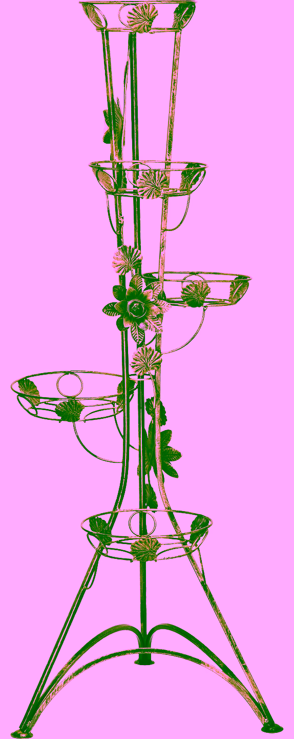 5-pot column plant stand with roses Model 130A