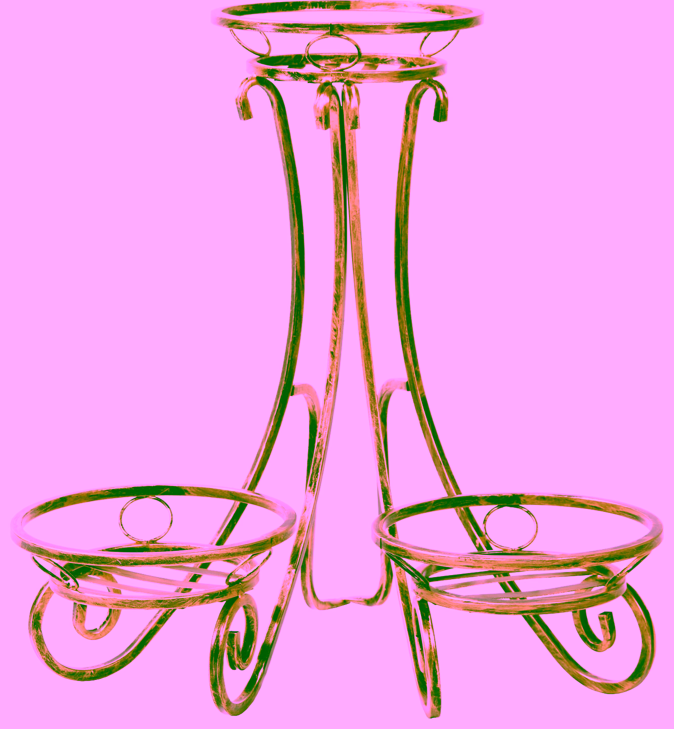 Corner 3-pot plant stand Model 137